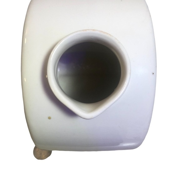 Vintage Oxfordware Refrigerator Pitcher 6 x 6 x 4.5” Cream/Blue Fruit Cork - Picture 3 of 8